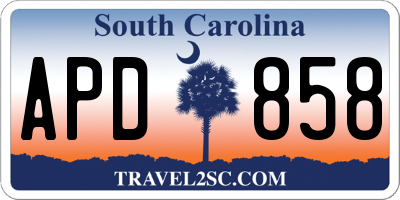 SC license plate APD858