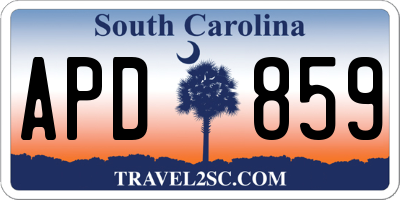 SC license plate APD859