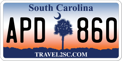 SC license plate APD860