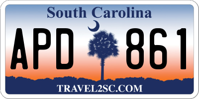 SC license plate APD861