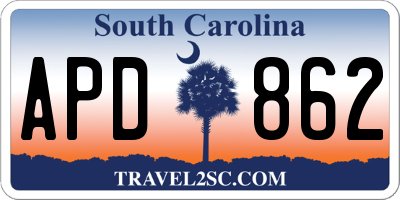 SC license plate APD862