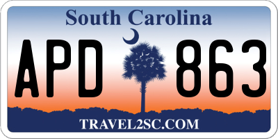 SC license plate APD863