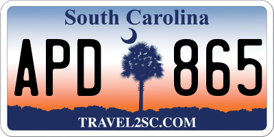 SC license plate APD865