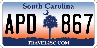 SC license plate APD867
