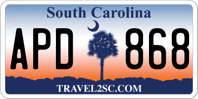 SC license plate APD868