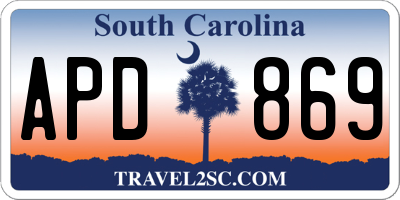 SC license plate APD869