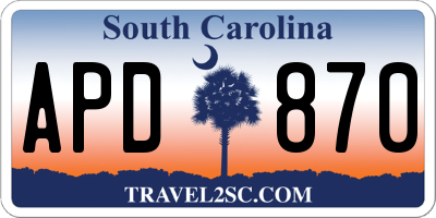 SC license plate APD870