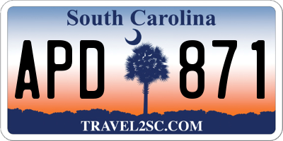 SC license plate APD871