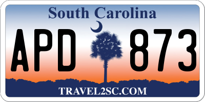 SC license plate APD873