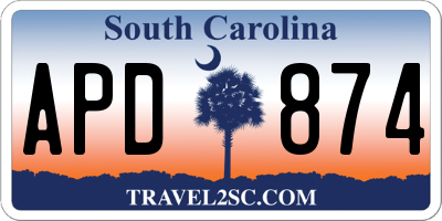 SC license plate APD874