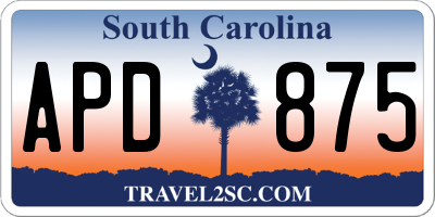 SC license plate APD875