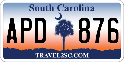 SC license plate APD876