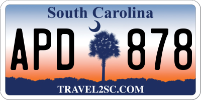 SC license plate APD878