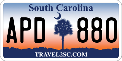 SC license plate APD880