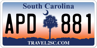 SC license plate APD881
