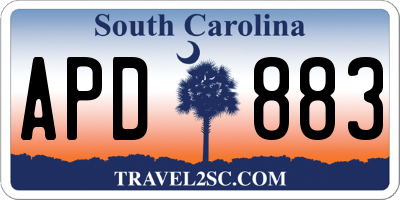 SC license plate APD883