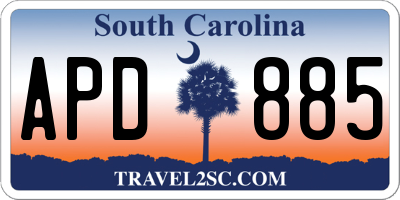 SC license plate APD885