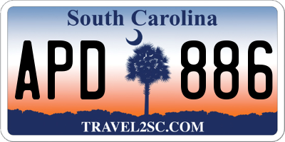 SC license plate APD886