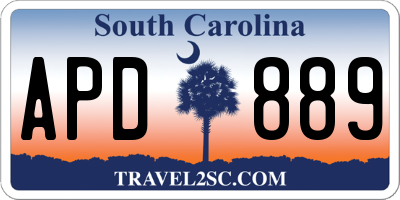 SC license plate APD889