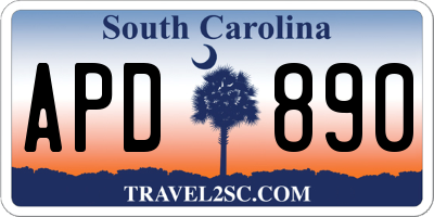 SC license plate APD890
