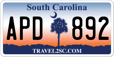 SC license plate APD892