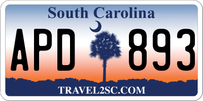 SC license plate APD893