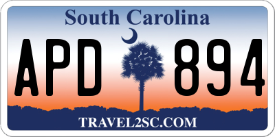 SC license plate APD894