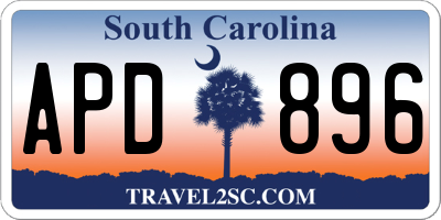 SC license plate APD896