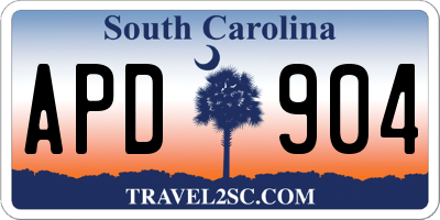 SC license plate APD904