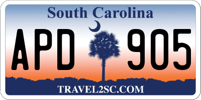 SC license plate APD905