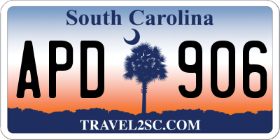 SC license plate APD906