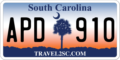 SC license plate APD910
