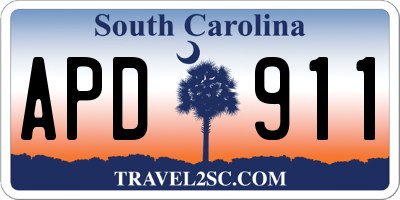 SC license plate APD911