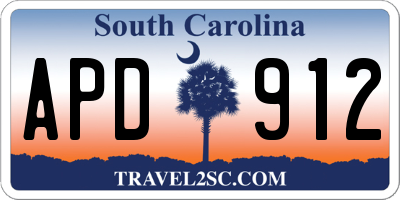 SC license plate APD912