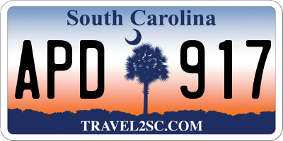 SC license plate APD917