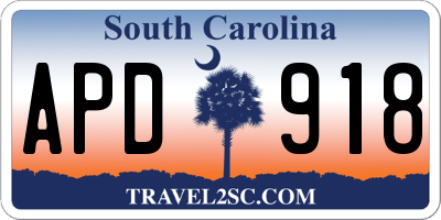 SC license plate APD918