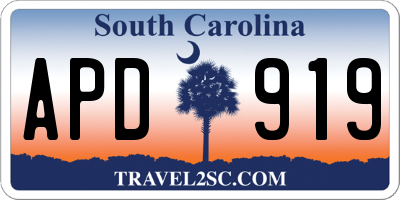 SC license plate APD919