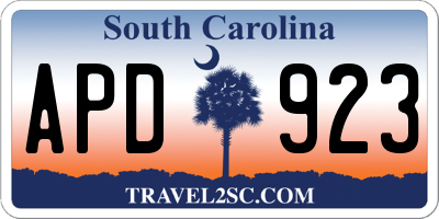 SC license plate APD923