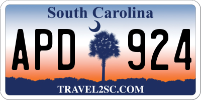 SC license plate APD924