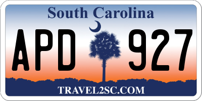 SC license plate APD927