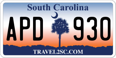 SC license plate APD930