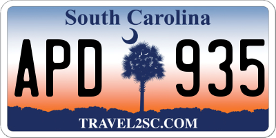 SC license plate APD935
