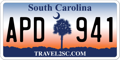 SC license plate APD941