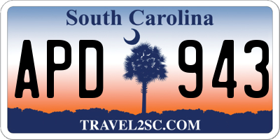 SC license plate APD943