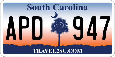 SC license plate APD947