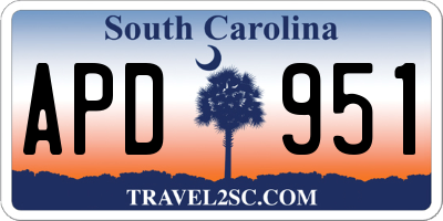 SC license plate APD951