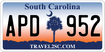 SC license plate APD952
