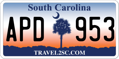 SC license plate APD953
