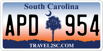 SC license plate APD954