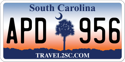 SC license plate APD956
